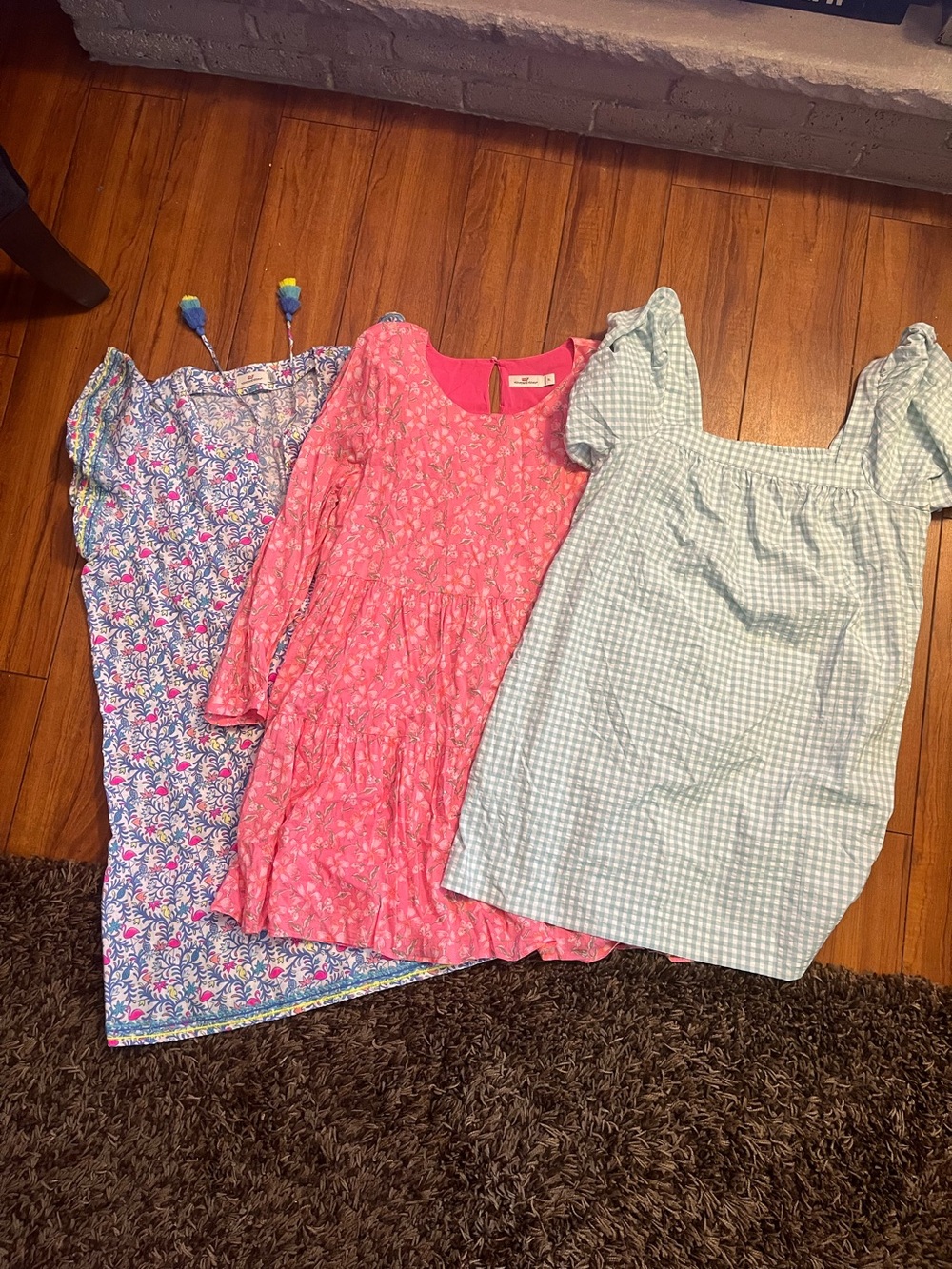 Three vineyard vines Summer Dresses - Pink Floral, Blue Gingham, Multi Floral